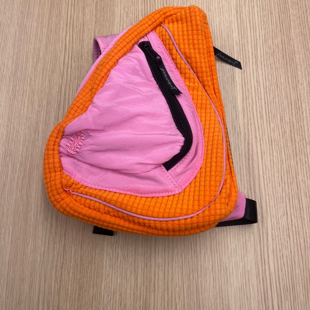 Free People The Movement Crossbody Shoulder Sling Bag Orange and Pink
